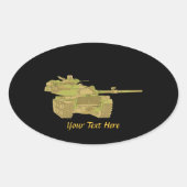 Camo Militaire Tank Ontwerp Ovale Sticker (Voorkant)