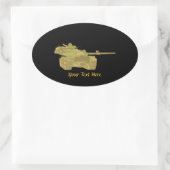 Camo Militaire Tank Ontwerp Ovale Sticker (Tas)