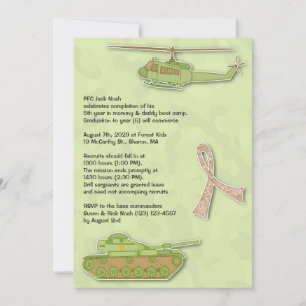Camo Militaire Verjaardag Flat Uitnodiging