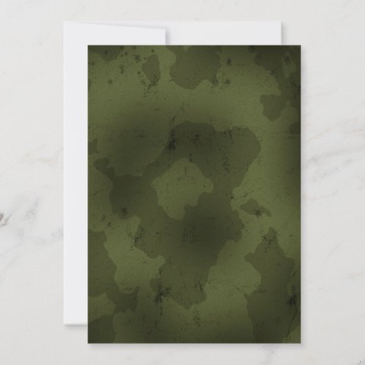 Camo Militaire Verjaardag Flat Uitnodiging (Achterkant)