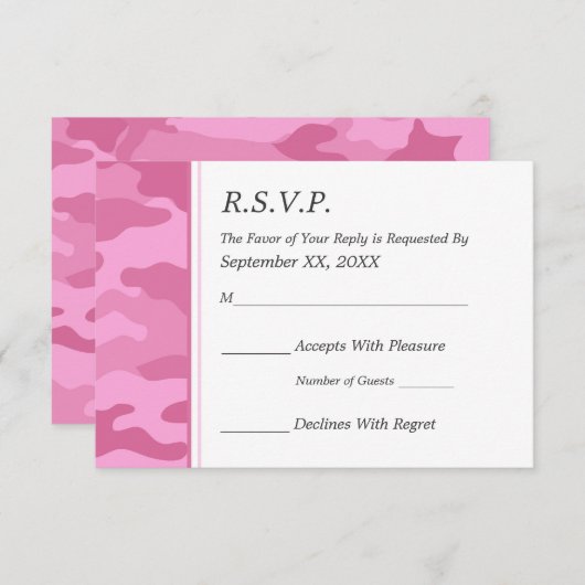 Camo Militaire Weddenschap RSVP (Voorkant / Achterkant)