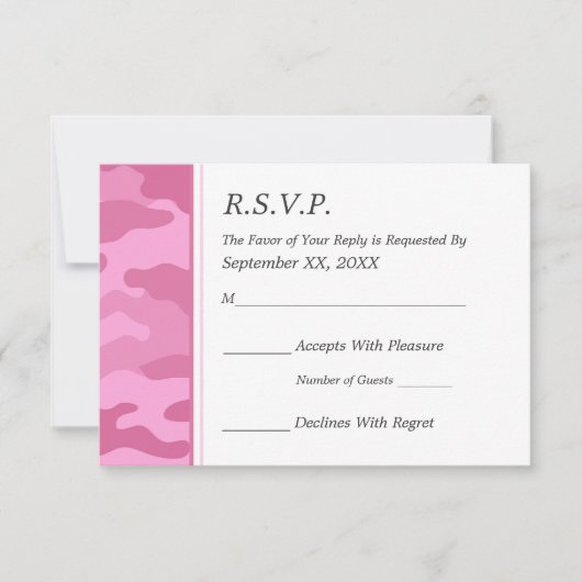 Camo Militaire Weddenschap RSVP Kaartje (Voorkant)