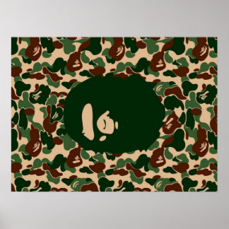 Camo monkey hypebeast bape poster