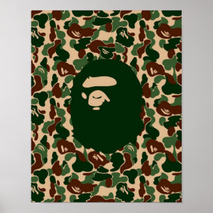 Camo monkey hypebeast bape poster