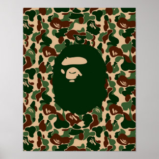 Camo monkey hypebeast bape poster