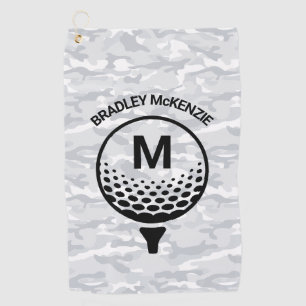Camo Monogram Golfer Naam Golfhanddoek