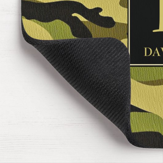 Camo Mousepad met Initiaal Monogram Camouflage Muismat (Hoek)