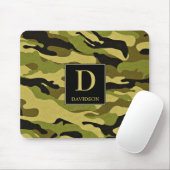Camo Mousepad met Initiaal Monogram Camouflage Muismat (Met muis)