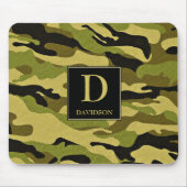 Camo Mousepad met Initiaal Monogram Camouflage Muismat (Voorkant)