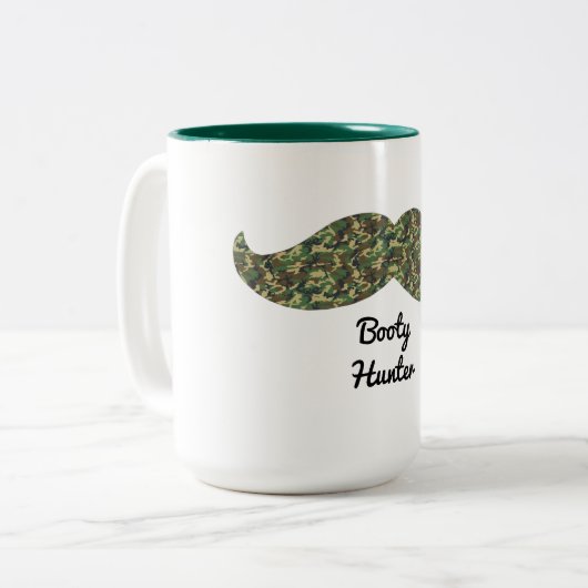 Camo Mustache mok grappige beste jager (Voorkant links)