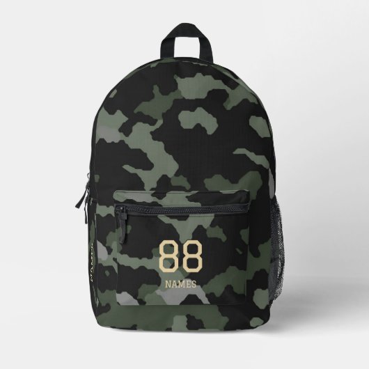 Camo Naam Nummer Terug naar School Camouflage Mode Bedrukte Rugzak (Voorkant)