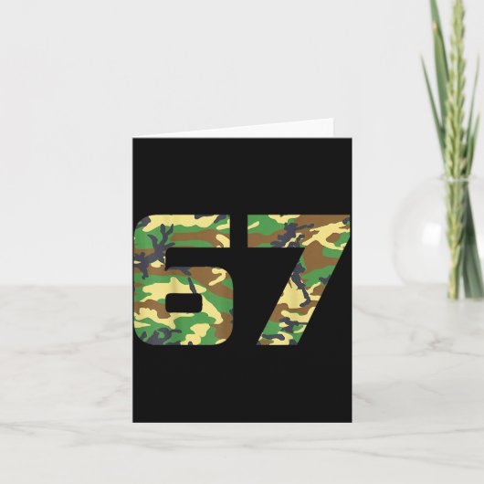 Camo Number 6 7 Funny Meme Costume Six Seven Hunte Kaart (Voorkant)
