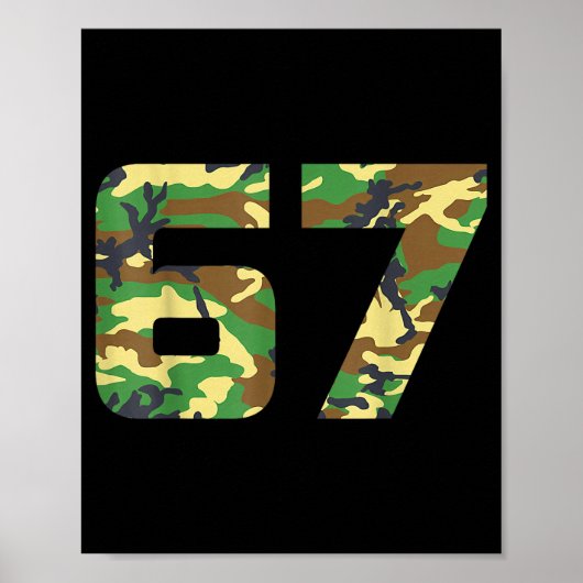 Camo Number 6 7 Funny Meme Costume Six Seven Hunte Poster (Voorkant)