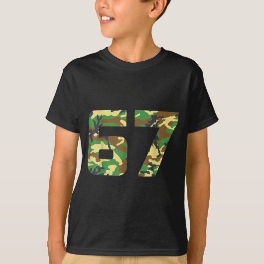 Camo Number 6 7 Funny Meme Costume Six Seven Hunte T-shirt (Voorkant)