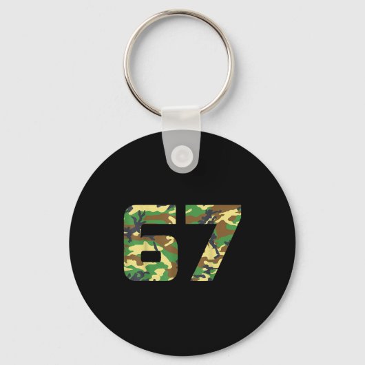 Camo Nummer 6 7 Grappig Meme Kostuum Zes Zeven Jag Sleutelhanger (Voorkant)
