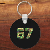 Camo Nummer 6 7 Grappig Meme Kostuum Zes Zeven Jag Sleutelhanger (Voorkant)