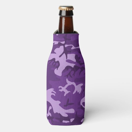 Camo Paars Flesjeskoeler (Fles Voorkant)