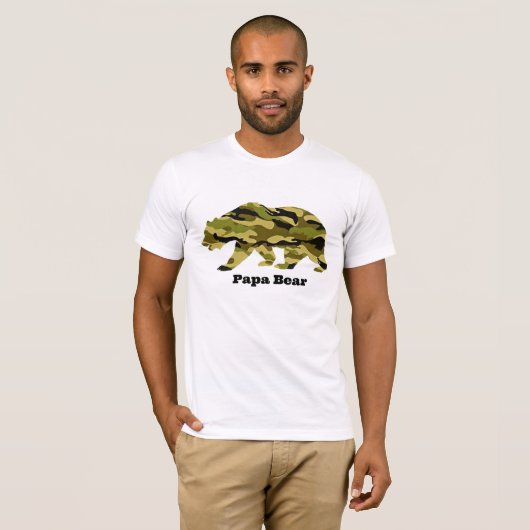 Camo Papa Beer Shirt - Militaire vader T-shirt voo (Voorkant volledig)