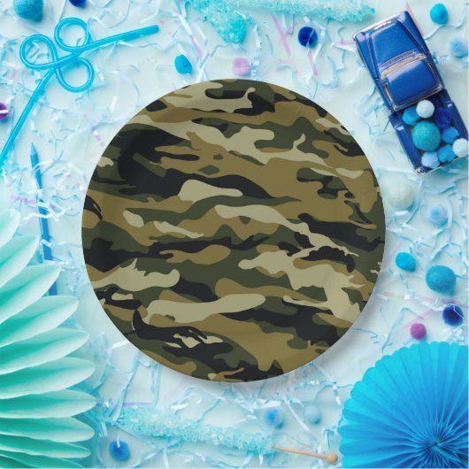 Camo Papieren Bordje (Feest)