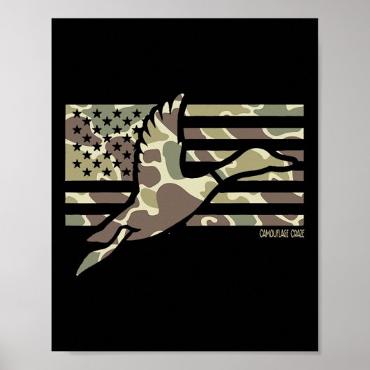 Camo Patriotic Mallard Duck Camouflage Vliegende E Poster (Voorkant)