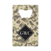Camo Patroon Aangepast Monogram Creditkaart Flessenopener (Voorkant)