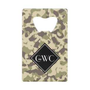 Camo Patroon Aangepast Monogram Creditkaart Flessenopener