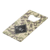 Camo Patroon Aangepast Monogram Creditkaart Flessenopener (Achterkant Gekanteld)