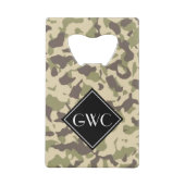 Camo Patroon Aangepast Monogram Creditkaart Flessenopener (Achterkant)