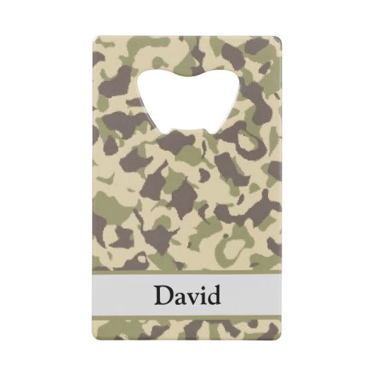 Camo Patroon Aangepaste naam Creditkaart Flessenopener (Voorkant)