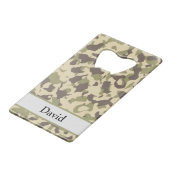 Camo Patroon Aangepaste naam Creditkaart Flessenopener (Voorkant Gekanteld)