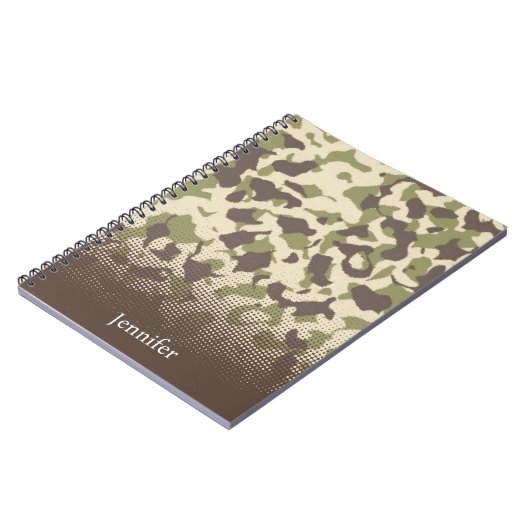 Camo Patroon Aangepaste naam Notitieboek (Linkerzijde)