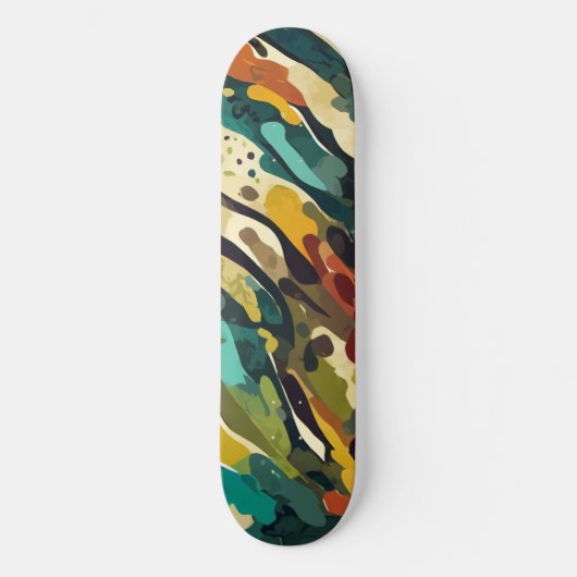 Camo patroon met roest en bruine kleuren persoonlijk skateboard (Voorkant)