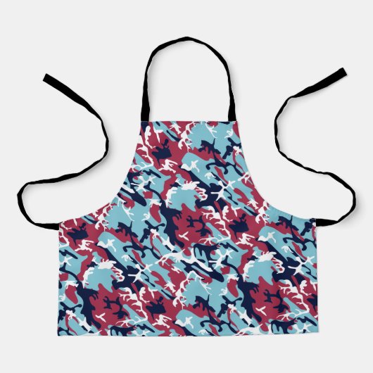 Camo Pattern - Burgundy Navy Blue White Schort (Voorkant)