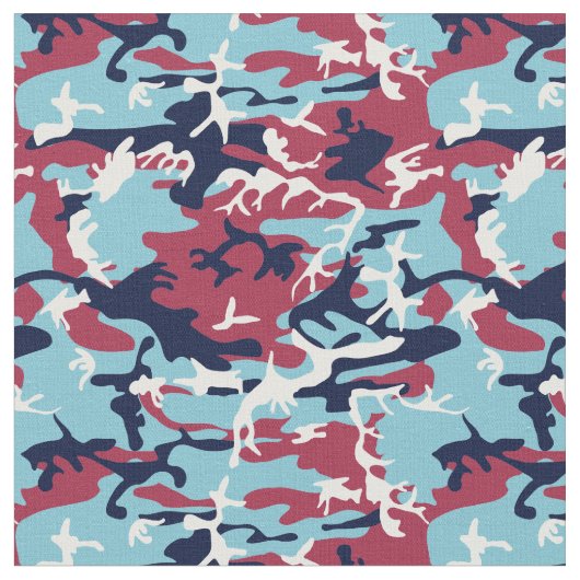 Camo Pattern - Burgundy Navy Blue White Stof (Close Up)