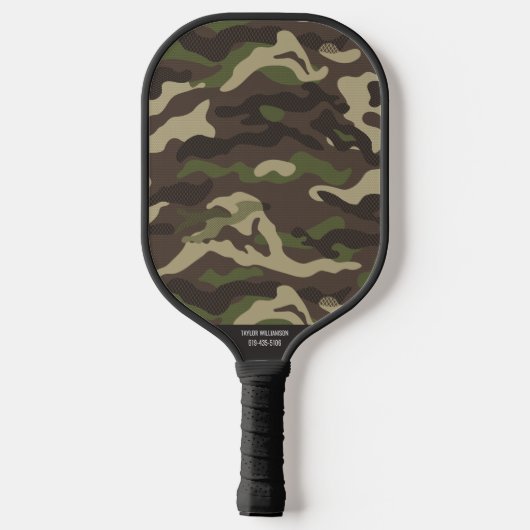 Camo Pattern Cool Camouflage - aangepaste tekstnaa Pickleball Paddle (Achterkant)