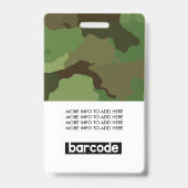 Camo Pattern Custom Employee Photo Name Badge (Achterkant)