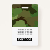 Camo Pattern Custom Employee Photo Name Badge (Achterkant)