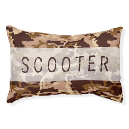 Camo Pattern Custom Name Rustic Desert Hunting Hondenbed