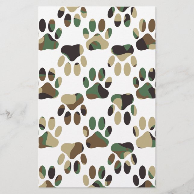 Camo Pattern Dog Paw Print (Voorkant)