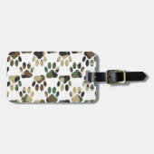 Camo Pattern Dog Paw Print Bagagelabel (Voorkant horizontaal)