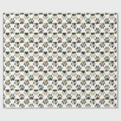 Camo Pattern Dog Paw Print Cadeaupapier (Vlak)