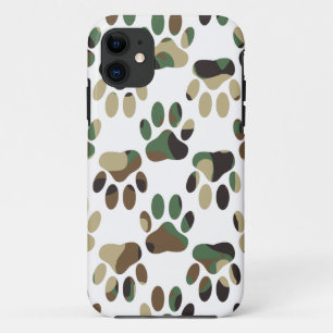 Camo Pattern Dog Paw Print Case-Mate iPhone Case