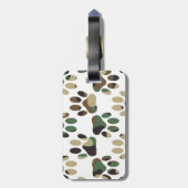 Camo Pattern Dog Paw Print Custom Name Bagagelabel (Achterkant verticaal)