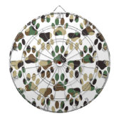 Camo Pattern Dog Paw Print Dartbord (Voorkant)