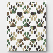 Camo Pattern Dog Paw Print Fotoplaat (Voorkant)