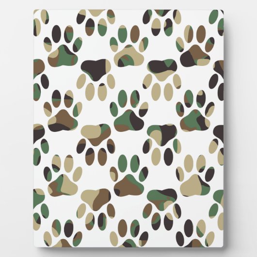 Camo Pattern Dog Paw Print Fotoplaat (Voorkant)
