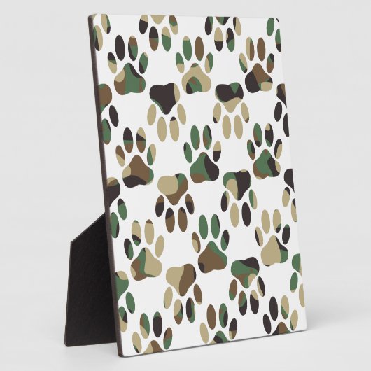 Camo Pattern Dog Paw Print Fotoplaat (Zijkant)