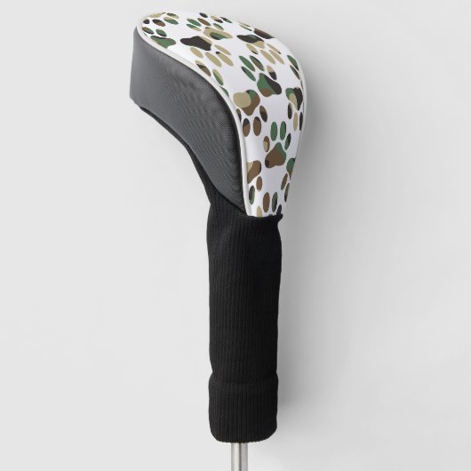 Camo Pattern Dog Paw Print Golfheadcover (Schuin)
