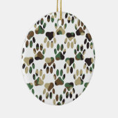 Camo Pattern Dog Paw Print Keramisch Ornament (Rechts)