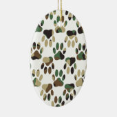 Camo Pattern Dog Paw Print Keramisch Ornament (Rechts)